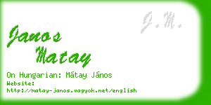 janos matay business card